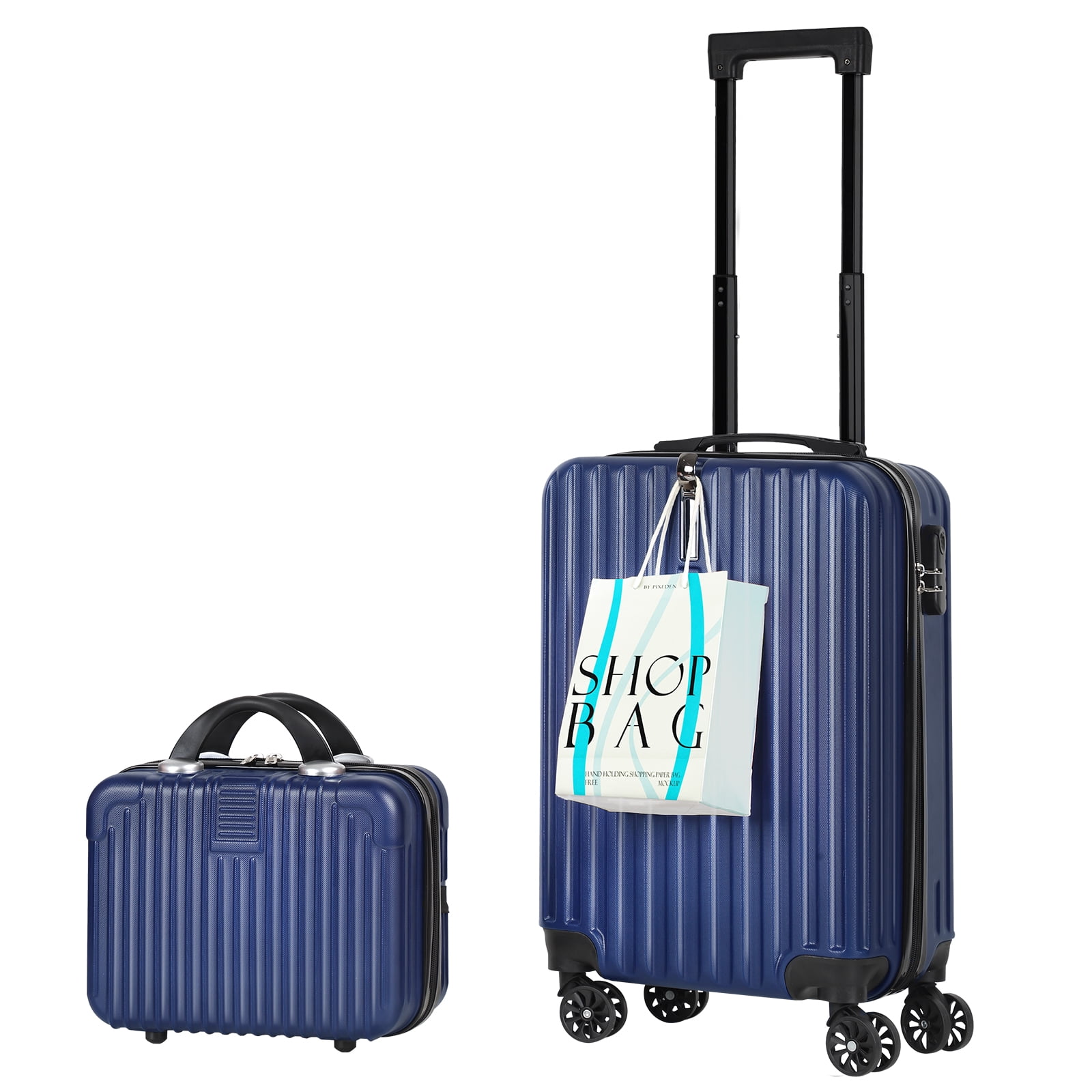 20 in Hardside Luggage with 14" Makeup Case, Airline Approved Carry On Suitcase
