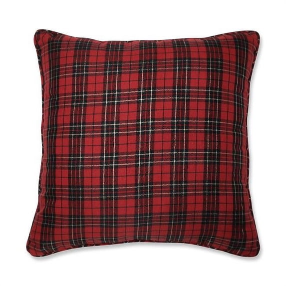 20 in. Holiday Plaid Throw Pillow, Red