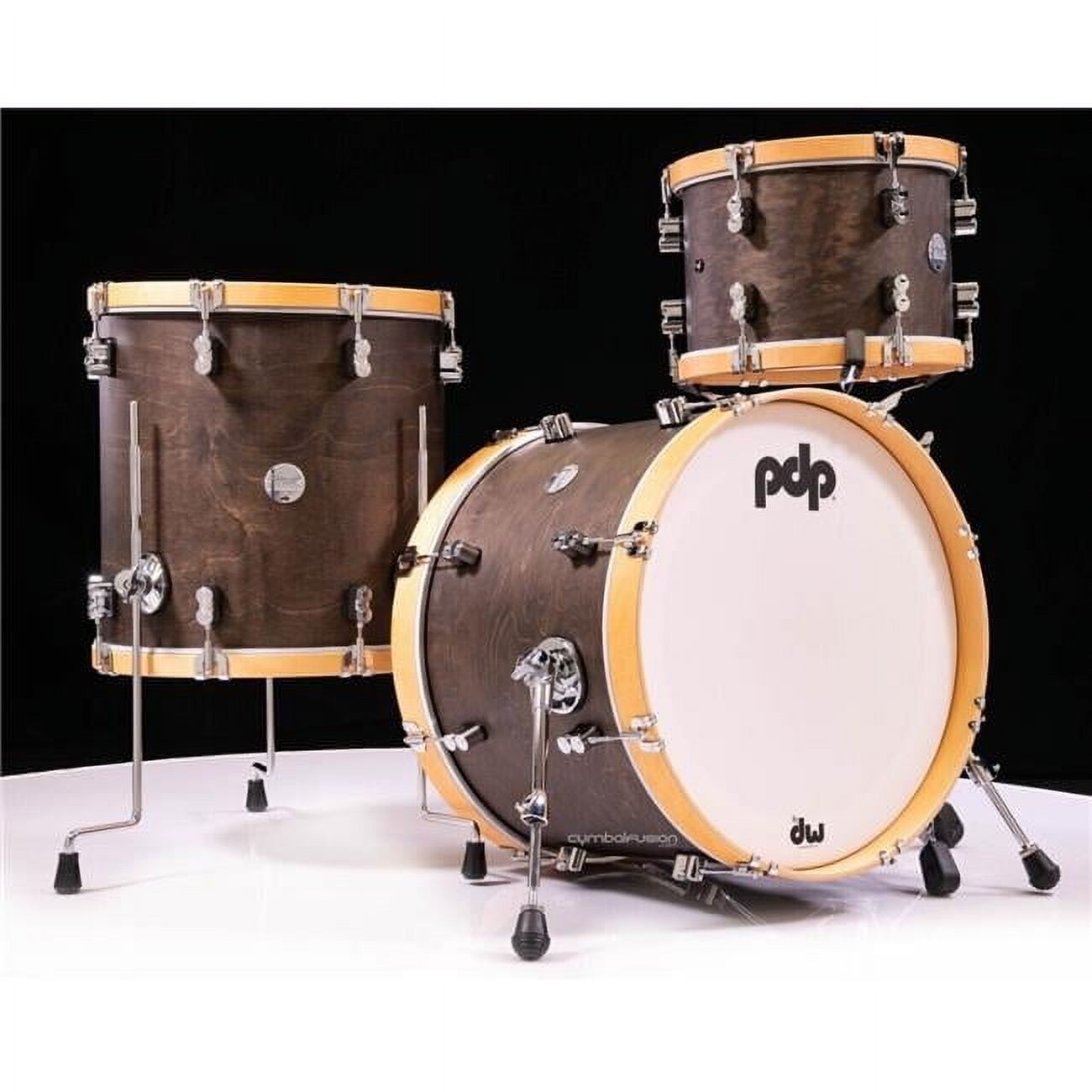 20 in. Kick Concept Classic Kit with Hoops, Walnut & Natural