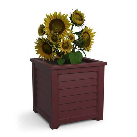 20 in. Lakeland Square Planter - Cranberry Red