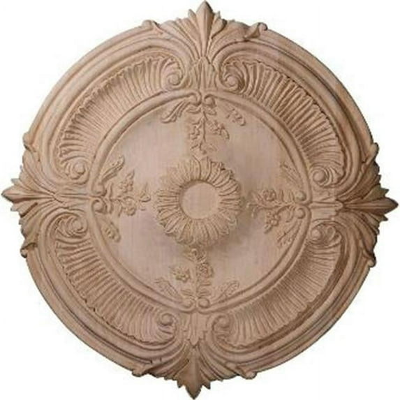 20 in. OD x 1.75 in. P Carved Acanthus Leaf Ceiling Medallion, Cherry