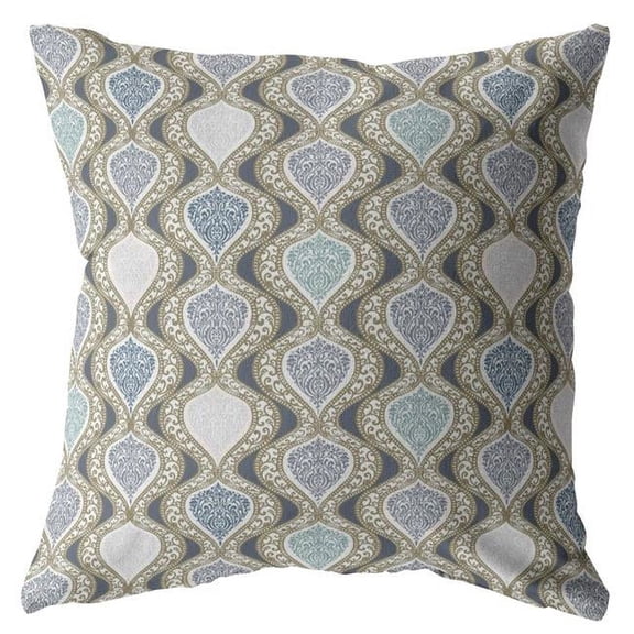 20 in. Ogee Indoor & Outdoor Throw Pillow, Copper & Gray