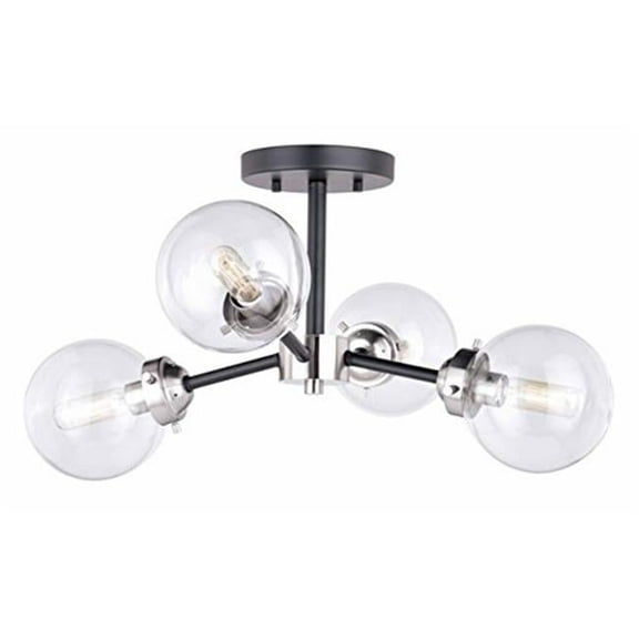 20 in. Orbit Semi-Flush Mount, Satin Nickel & Oil Rubbed Bronze