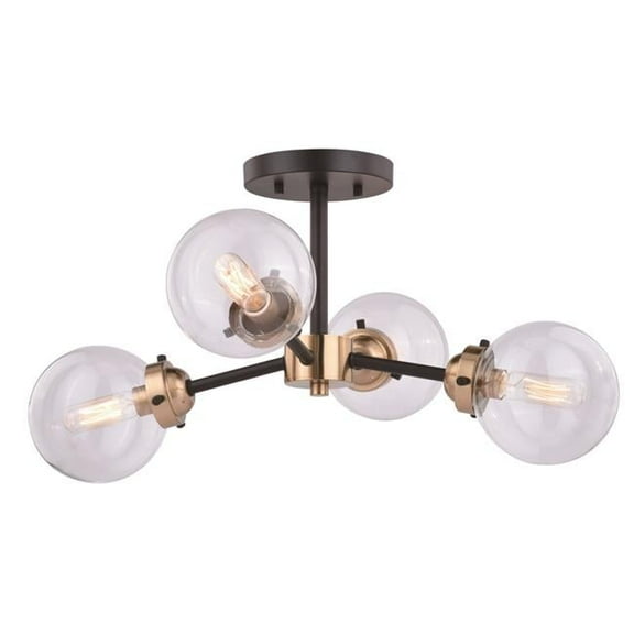 20 in. Orbit Semi-Flush Mount in Muted Brass & Oil Rubbed Bronze