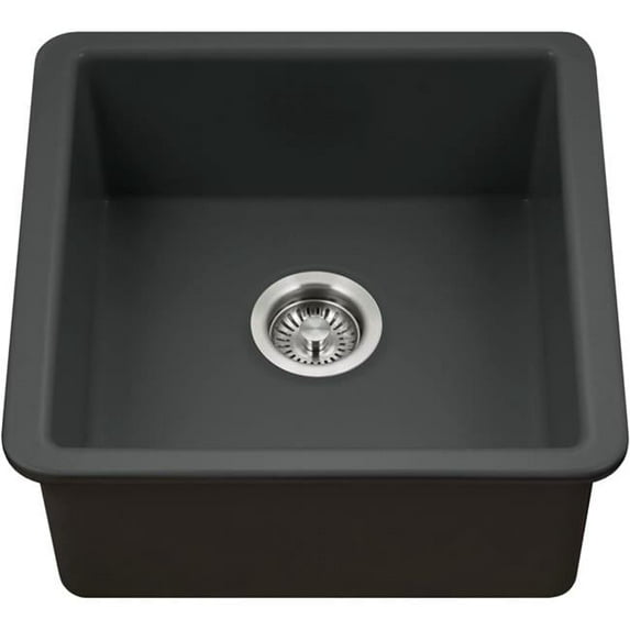 20 in. Platus Series Fireclay Undermount Single Bowl Bar & Prep Sink, Black