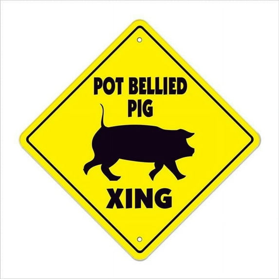 20 in. Pot Bellied Pig Zone Xing Crossing Sign