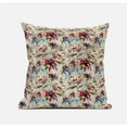 thumbnail image 1 of 20 in. Red Yellow Roses Suede Throw Pillow, Cream, Green & Red, 1 of 1