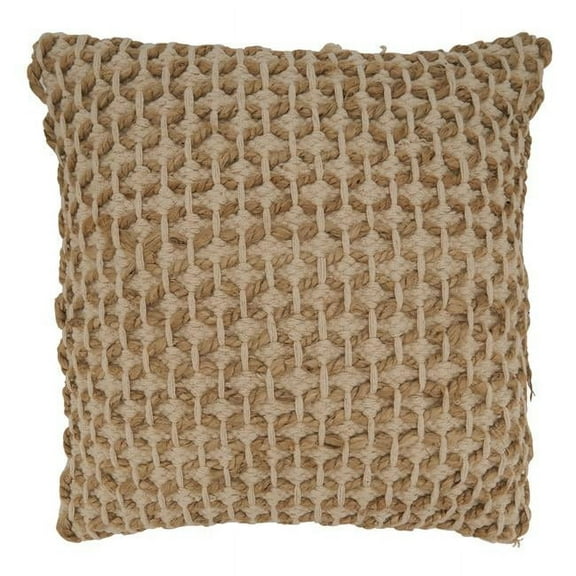 20 in. Rope Design Square Throw Pillow with Down Filling