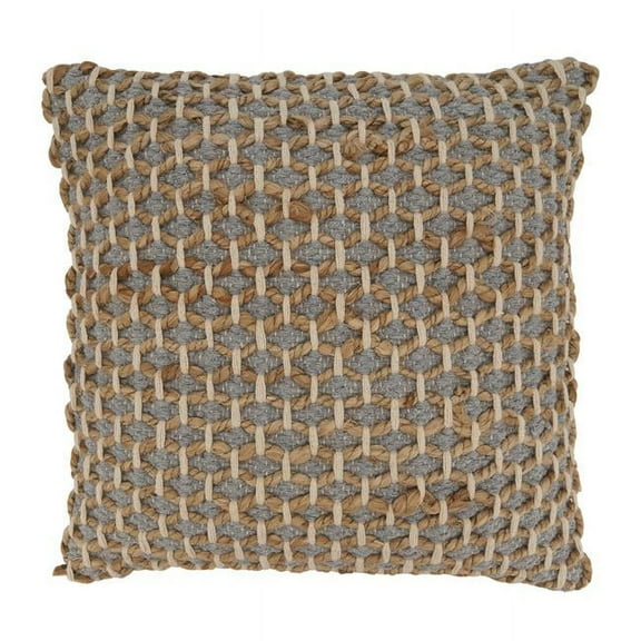20 in. Rope Design Throw Square Pillow with Down Filling