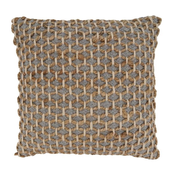 20 in. Rope Design Throw Square Pillow with Polyester Filling
