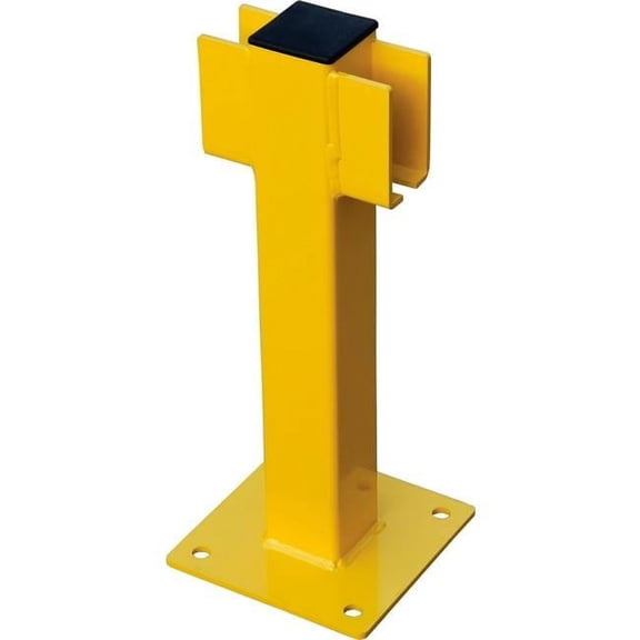 20 in. Steel Lift-Out Guard Rail In-Line Post, Single-Rail - Yellow