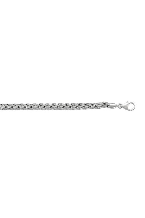20 in. Sterling Silver Diamond Cut Textured Lite Wheat Chain with Lobster Clasp