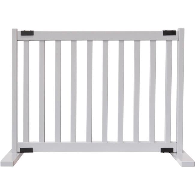 20" Pumice Grey Solid Wood Freestanding Pet Gate