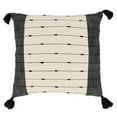 thumbnail image 1 of 20 in. Tassel Trim Stripe Square Down Filled Throw Pillow, Black & White, 1 of 1