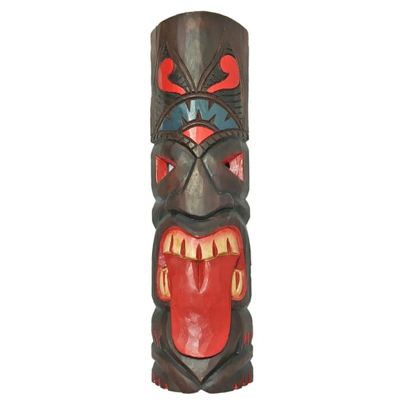 20 in. Tiki Mask Classic Tahitian Tongue Polynesian Wall Décor