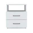 thumbnail image 1 of 20 in. Two Drawer Faux Wood Nightstand, White, 1 of 1