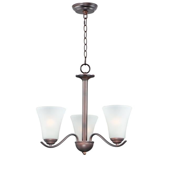 Oil Rubbed Bronze 3-Light Chandelier with Frosted Glass Shades