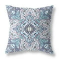 thumbnail image 1 of 20 in. Zippered Suede Throw Pillow, Blue, Gray & Floral Boho, 1 of 1