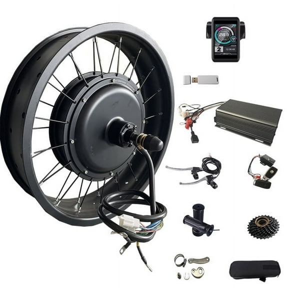 20 inch 190mm Dropout 3000W Fat Tire Electric Bike Kit 100mm Width Wheelrim with Sabvoton 80A For Snow Ebike Conversion Kit
