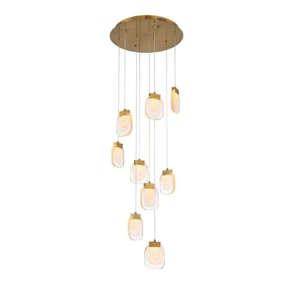 20 inch 45W 9 Led Chandelier-Gold Finish Bailey Street Home 79-Bel-4365475