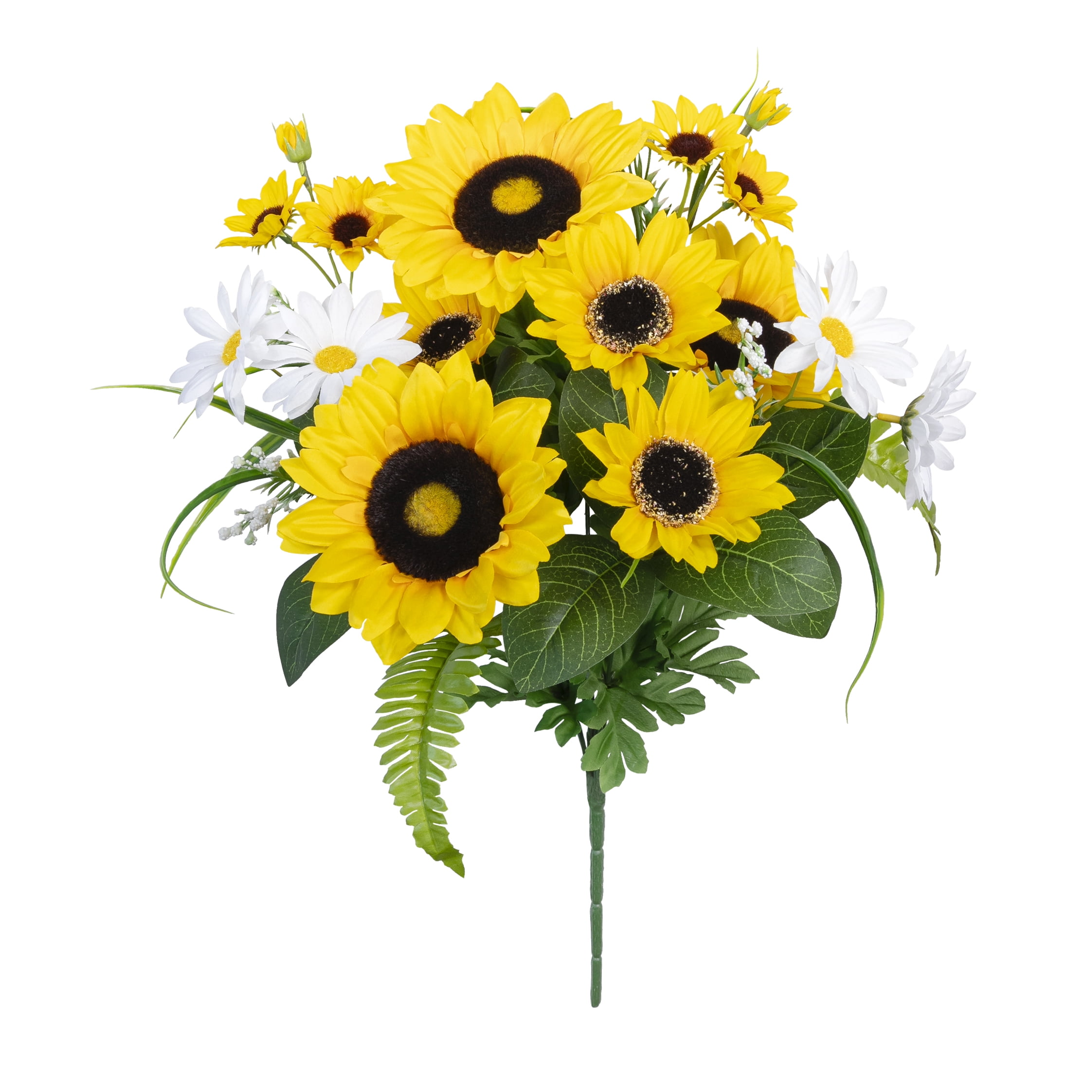 20-inch Artificial Silk Yellow Sunflower Mixed Summer Bouquet, for Indoor Use, by Mainstays