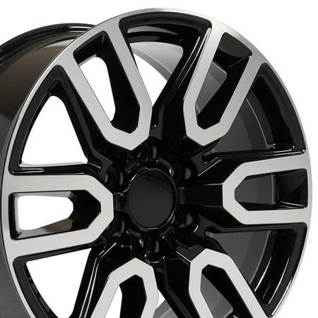 OE Wheels CV36 20 Inch Rims Fit Sierra 1500 Style 6x139.7 20x9 Gloss Black Machined - Hollander 5914 (Set of 4)