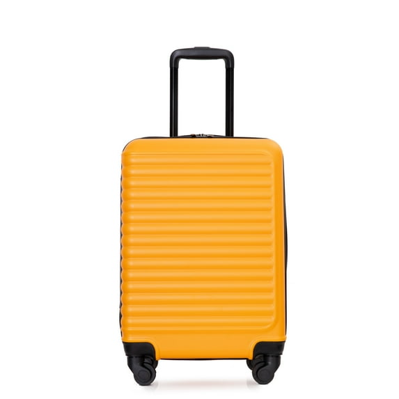 20 inch Carry on Luggage, Lightweight ABS Suitcase with 360° Spinner Wheels Adjustable Pull Rod Free Gift (a Non-Woven Bay) Capacity 39L, Orange