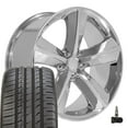 thumbnail image 1 of OE Wheels DG05 20 Inch Rims and Tires Fit Challenger SRT Style 5x115 20x9 Chrome - Hollander 2357 - iMove Gen 2 AS 245/45-20 (Set of 4), 1 of 5