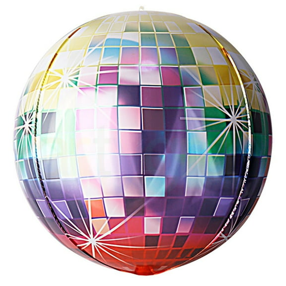 20 inch Disco Ball 4D Rainbow Foil Mylar Balloon - Party Supplies Decorations