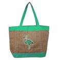 thumbnail image 1 of 20 inch Flamingo Applique Large Tote Bag Green, 1 of 1