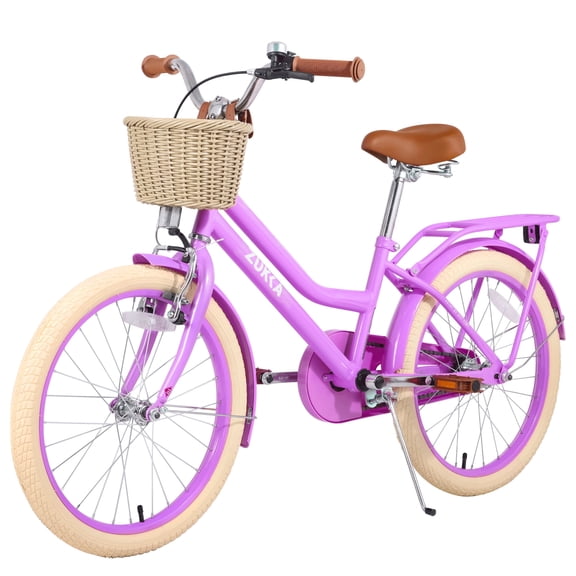 20 inch Girls Bike with Basket for 7-10 Years fits 48"-61" ,Rear Luggage Carrier