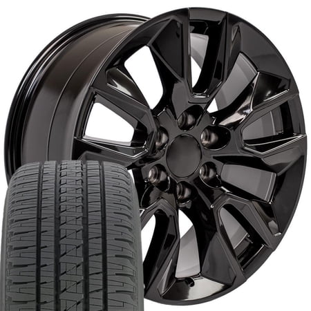 20x9 23377015 Gloss Black Wheel & Tire SET Fits 2019 GMC Sierra 1500