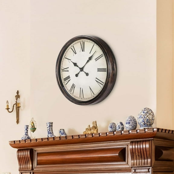 A 20-inch High-quality Mechanical Wall Clock with Roman Numerals, Featuring Precise Timekeeping and Quiet Operation. It Is Suitable for Use in Living Rooms, Classrooms, Offices, and Restaurants.