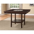 thumbnail image 1 of 20-inch Lazy Counter Height Dining Table, Rich Dark Brown, Solid Wood, Square Shape, Desk Storage Shelf, Transitional Style Brown Finish, Tabletop, Compartment, Modern, 1 of 2