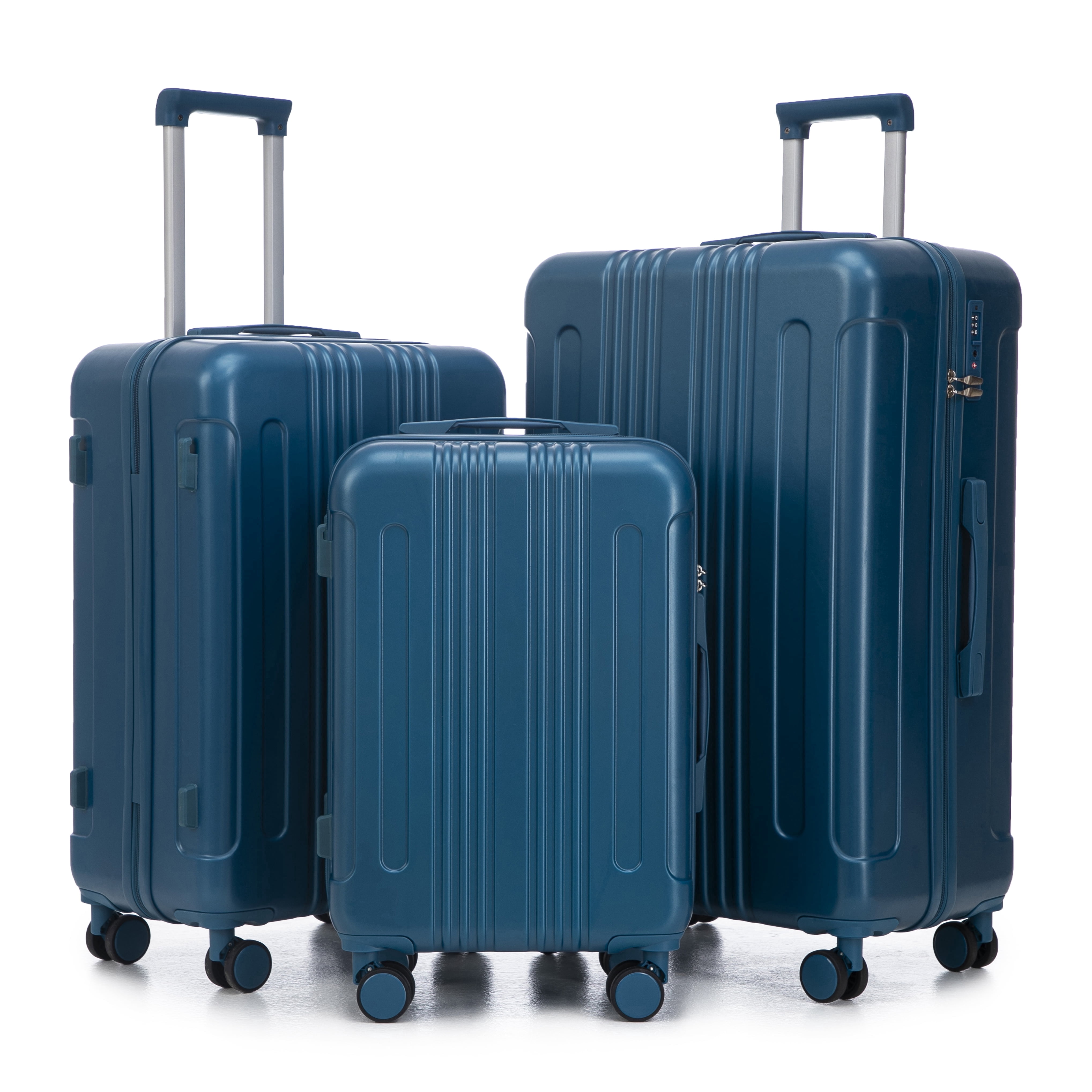 3-Piece ABS Hardshell Luggage Set, 20" Carry-On + 24" & 28" Checked Suitcases with TSA Lock, 360° Silent Spinner Wheels, Waterproof & Scratch-Resistant