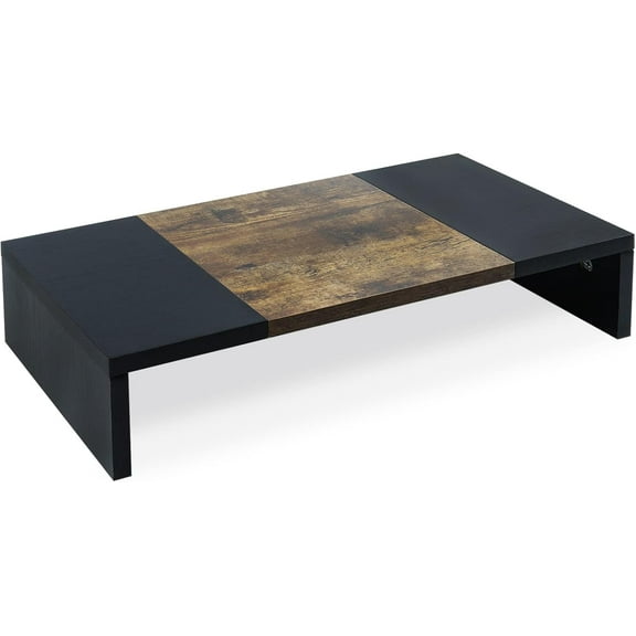 20 inch Monitor Riser, Sturdy Wood Desktop Riser for TV/PC/Laptop/Printer, TV Riser Stand Computer Shelf with Storage for Home Office