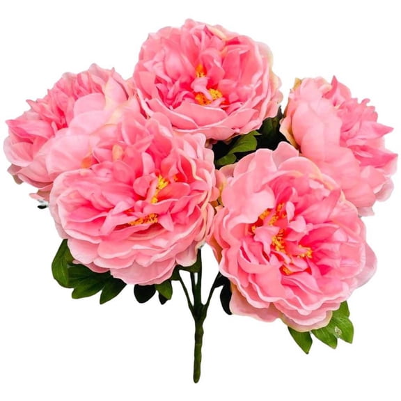 20 inch Peony Bush - Pink Silk Flowers - Party Supplies Decorations
