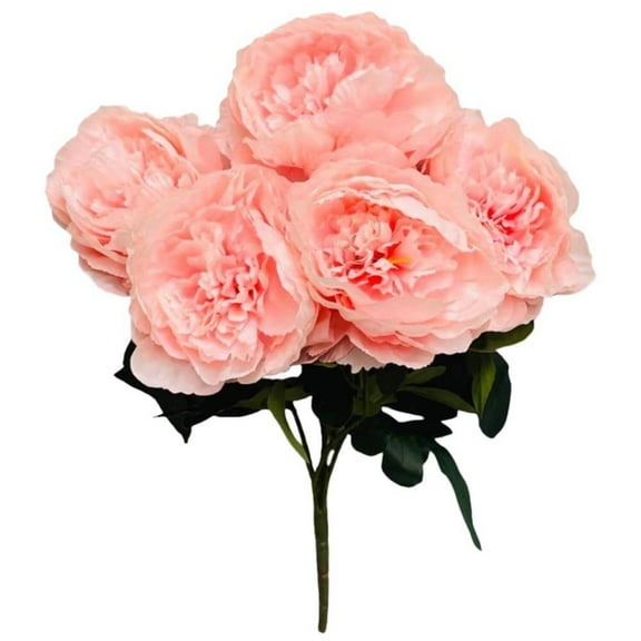 20 inch Peony Bush - Soft Pink Silk Flowers - Party Supplies Decorations