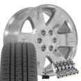 thumbnail image 1 of OE Wheels CV81 20 Inch Rims and Tires Fit Yukon Style 6x139.7 20x8.5 Polished - Hollander 5307 - Dueler H/L Alenza 275/55-20 (Set of 4), 1 of 5