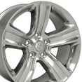 thumbnail image 1 of 20 inch Rim fits 11-18 Dodge Ram 1500 Polished Silver Inlay Aluminum Wheel Direct Fit, 1 of 4