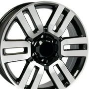 20 inch Rim fits 1996-2021 Toyota 4Runner Style Black Machined 20x7 Aluminum Wheel Direct Fit