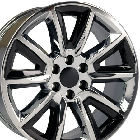 20 inch Rim fits 95-18 Chevrolet Tahoe Chrome with Black Aluminum Wheel Direct Fit