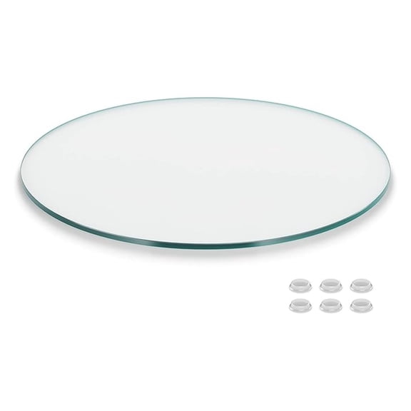 20 inch Round Glass Table Top - Clear Tempered Glass Surface Protector - Safe Flat Polished Edge - Coffee, Dining and End Table