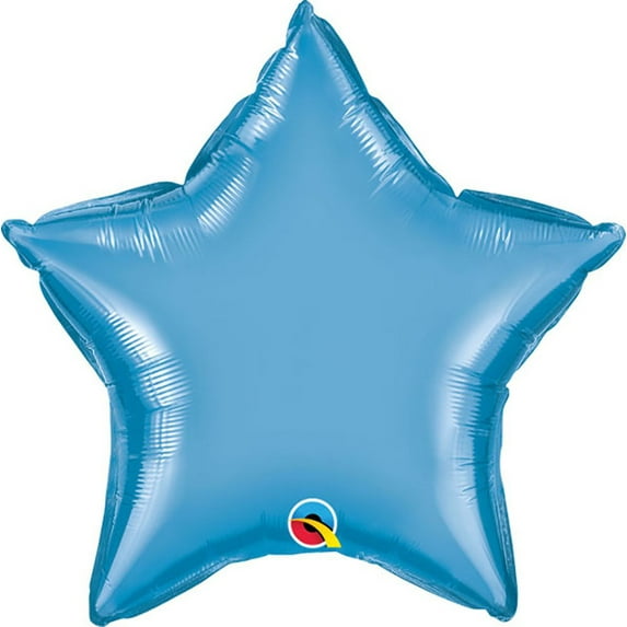 20 inch Star - Chrome Blue Qualatex Foil Mylar Balloon - Party Supplies Decorations