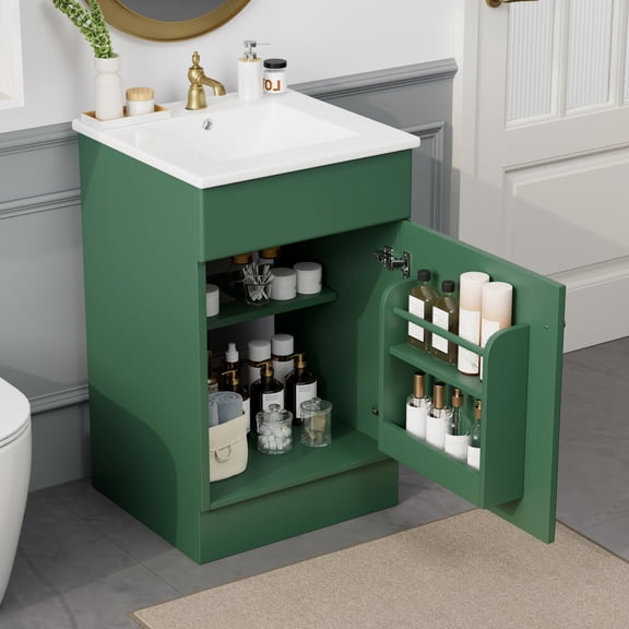 20-inch Vanity - Gold Knob & Metal Hardware - Bathroom - Elegant and Durable Look