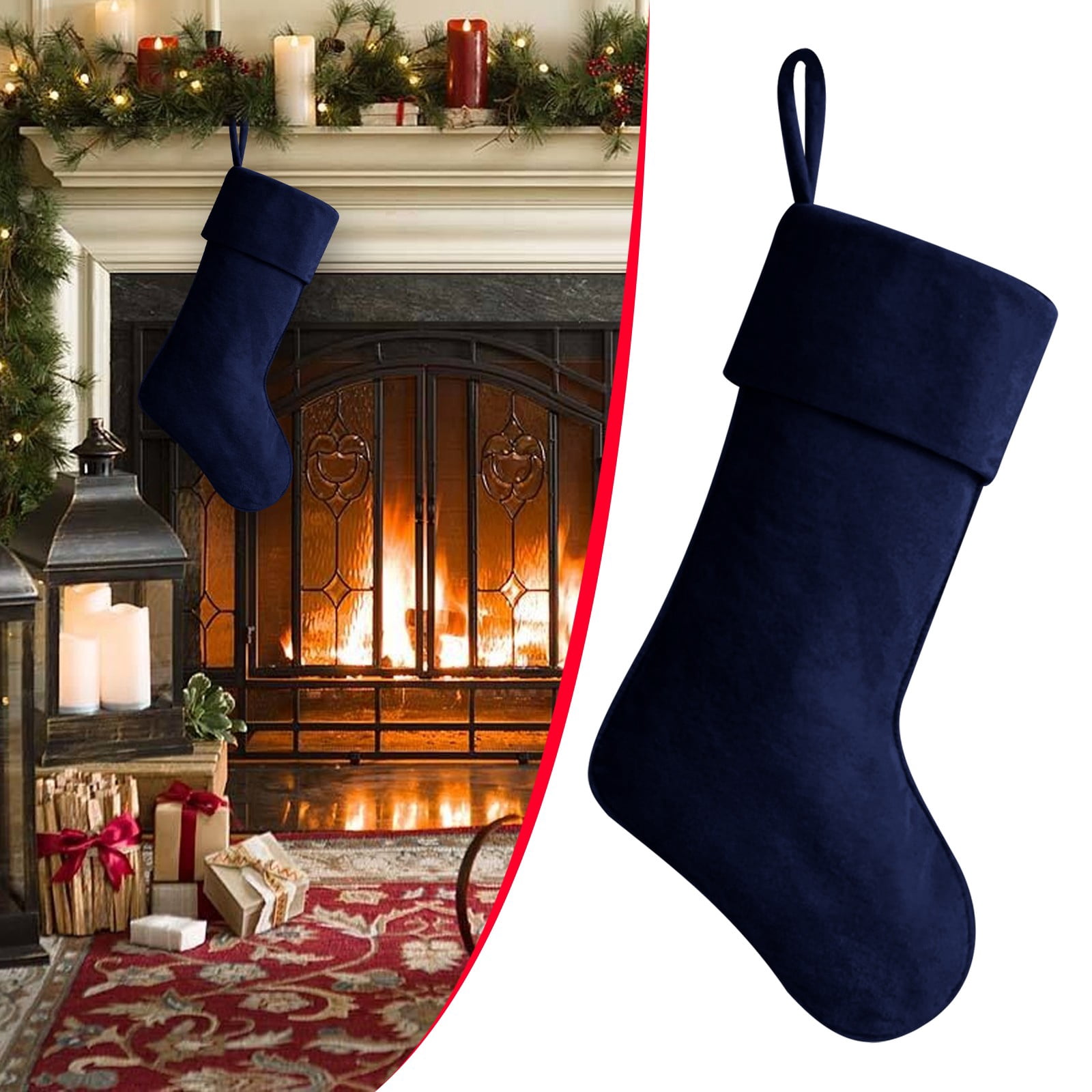 Navy Blue Christmas Stockings