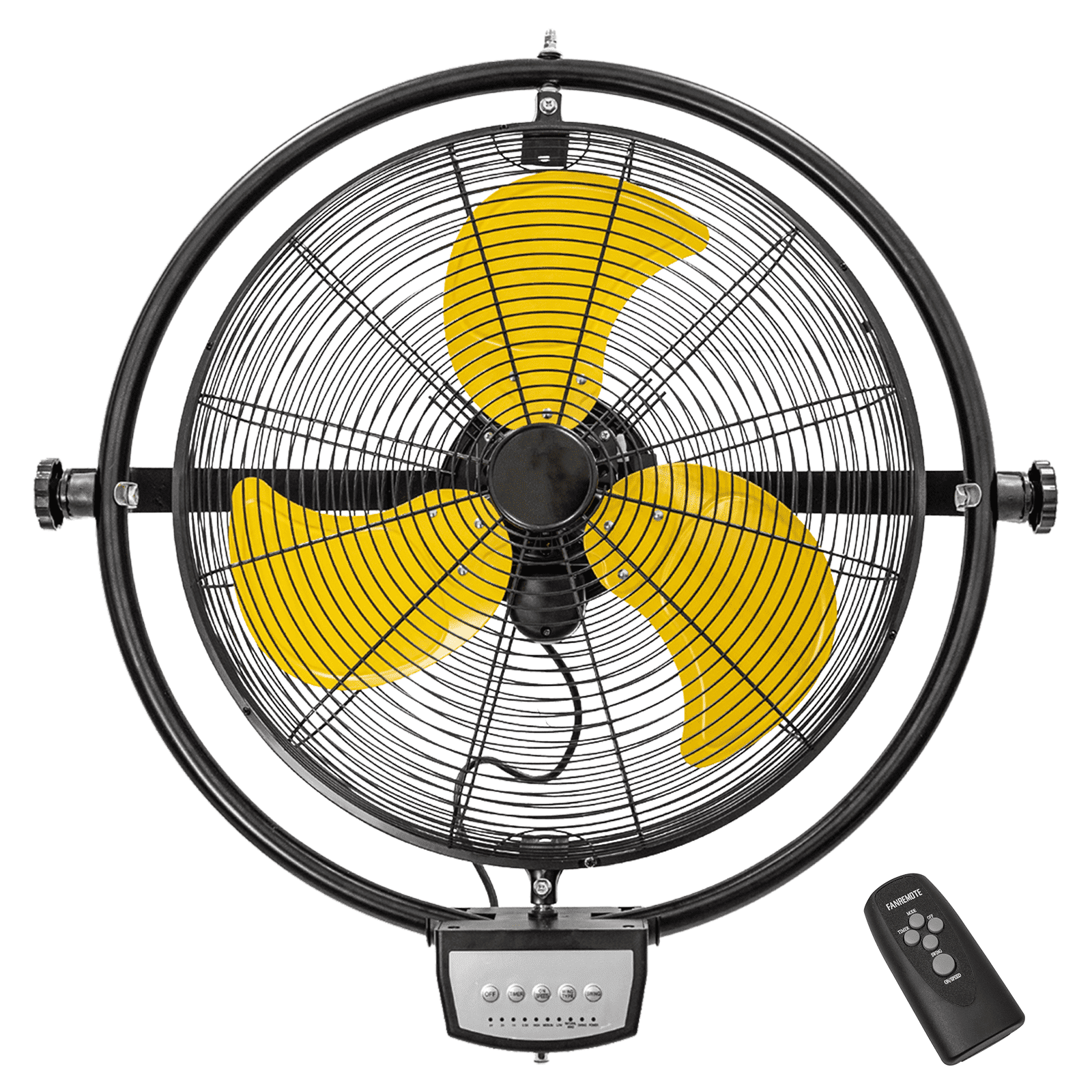 20 inch Wall Mount Fan Oscillating, 5000 CFM High Velocity Extended Remote and 9ft Power Cord, 3-Speed Industrial Wall Mounted Fan for Commercial, Greenhouse, Garage, Workshop, Gym
