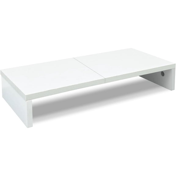 20 inch White Monitor Stand Riser, Wood Desktop Computer Stand
