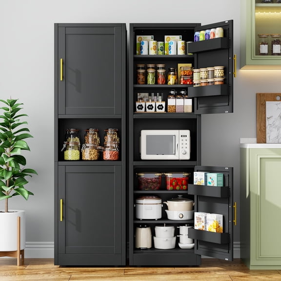20 inch Wide Pantry Cabinet for Kitchen Bathroom, Small Storage Cabinet | Roomy Interior for Pots & Pans,4 Adjustable shelves, bathroom storage, kitchen organization, small spaces