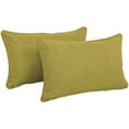 thumbnail image 1 of 20-inch by 12-inch Double-corded Solid Outdoor Spun Polyester Back Support Pillows with Inserts (Set of 2), Avocado, 1 of 2